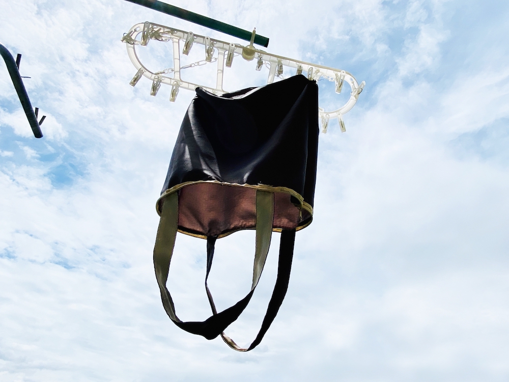 アジョリー ビーズ持ち手大型篭バック（アジョリー ビーズ持ち手大型篭  