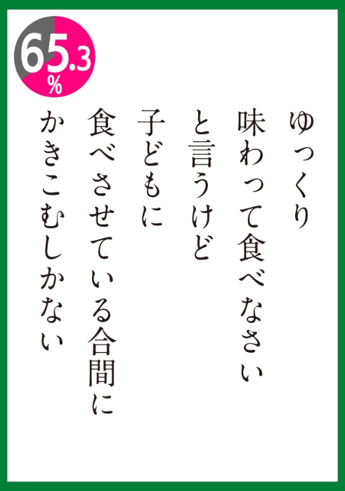 子どもに食べさせている合間にかきこむしかない
