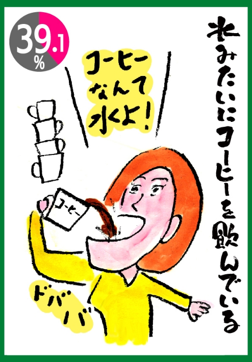 水みたいにコーヒーを飲んでいる