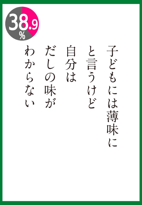 だしの味がわからない