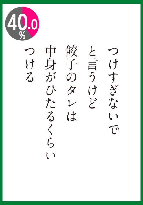 餃子のタレは中身が浸るくらいつける落ち着いて座って食べられない