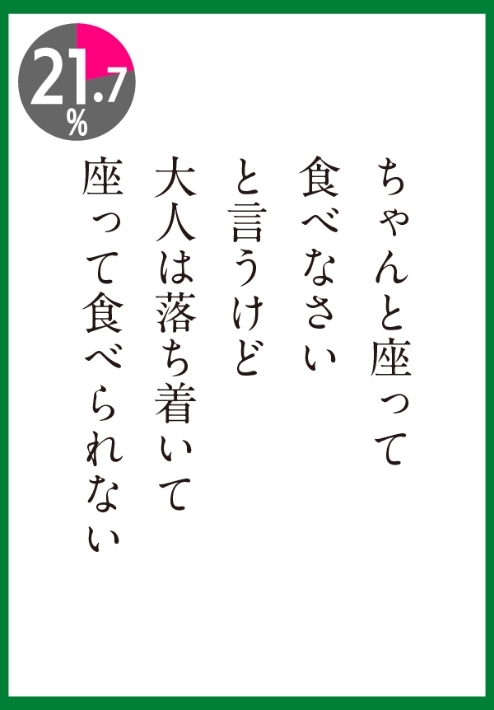 落ち着いて座って食べられない