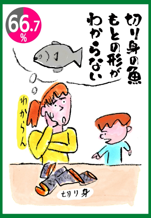 切り身の魚、もとの形がわからない
