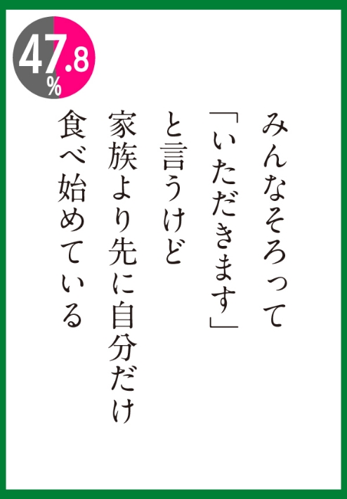 家族がいただきますを言うより先に食べ始めている