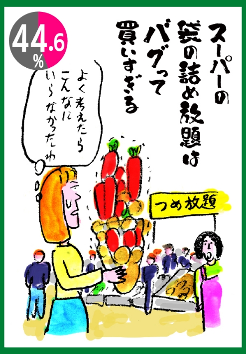 スーパーの袋の詰め放題はバグって買いすぎる